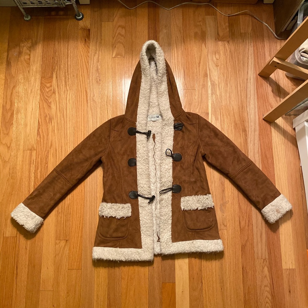 Forever 21 faux lamb coat
